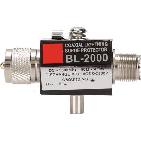 PL259 Koaxial-Überspannungsschutz, Buchse-Stecker, 400 W, geringe Verluste und niedriges Stehwellenverhältnis, Überspannungsschutz für Gebäudeantennen (1/5)
