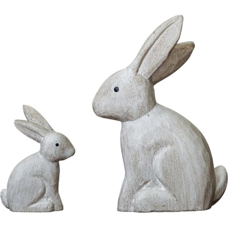 Figurine Lapin De Pâques - Décoration Lumineuse Pour Intérieur - Pour Salon Chambre D Enfant - 19 X 19 X 7 Cm - Bois