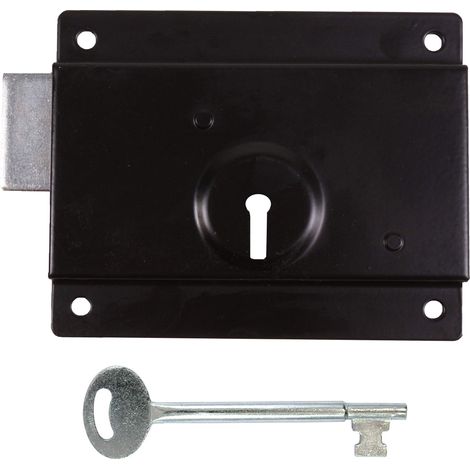 TIMCO Serratura a pressione, nera, 12,7 cm, montaggio a superficie, per porta e cancello (1/2)