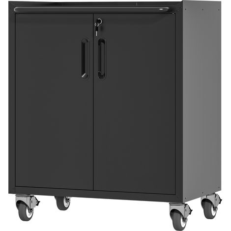 Armoire de rangement en métal robuste avec roulettes et serrure, 75 x 42 x 88 cm pour garage, bureau et atelier (1/5)
