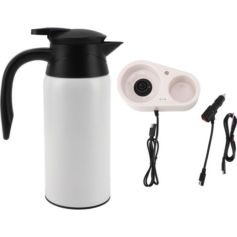 Bouilloire électrique voiture 12V/24V Inox 800ml chauffe rapide arrêt auto mug thermique portable pour camion et véhicule (1/4)