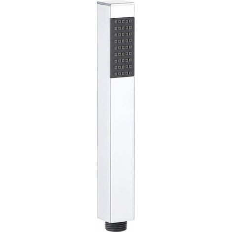 Schläfer 1303034  Doccetta Quadrata Bagno Ottone Cromato - Telefono Doccia - Doccino Monogetto Anticalcare Minimal Attacco 1/2 Pollice (20.86mm) Impugnatura Ergonomica Modello Kubika (1/5)