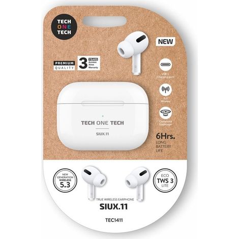 Auriculares inalámbricos bluetooth siux.11, tws 3, 6 h, blancos
