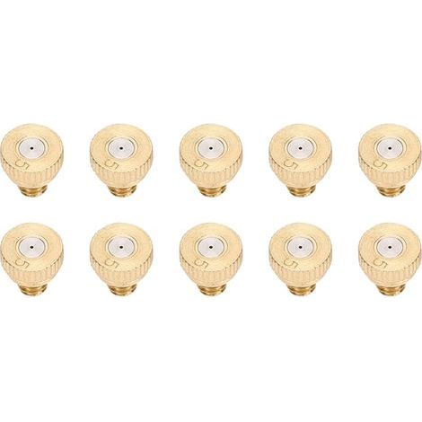 Packung mit 10 Niederdruck-Wassersprühdüsen aus Messing für Wassernebelung (0,5 mm). (1/5)