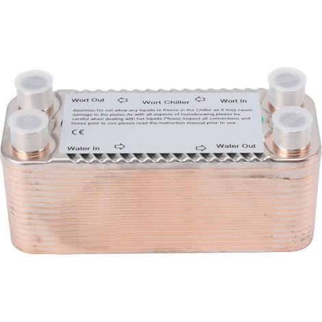 Échangeur de chaleur 30 plaques Acier inoxydable Refroidisseur de moût contre-courant Filetage NPT 1/2" (1/5)
