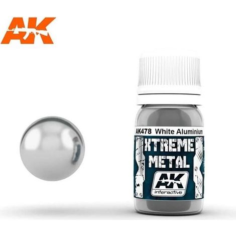 Peinture métallique - AK INTERACTIVE - AK00478 - White Aluminium - 30 ml - Haute couvrance