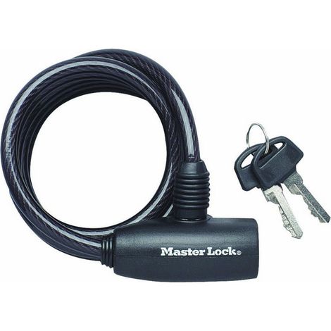 Master Lock Lucchetto a Cavo Nero 1,8 m 8 mm