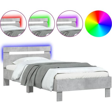 Maison Exclusive - Estructura de cama cabecero luces LED gris hor (1/5)