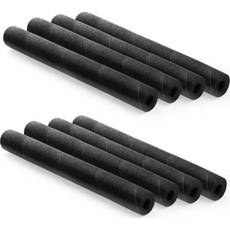 Lot de 8 tuyaux isolants en mousse, 40 cm, noirs, pour piscine, poignées et tuyaux d'eau.-AquaForge (1/5)