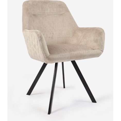 Poltrona in velluto con struttura in metallo Radiana - Beige