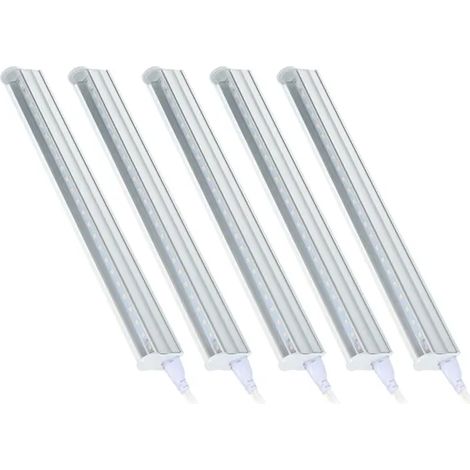Lot de 5 lampes horticoles LED, tubes LED T5 5 W pour plantes, haute puissance, luminaire intégré, extensibles jusqu'à 61 cm (24 pouces).-AquaForge (1/5)