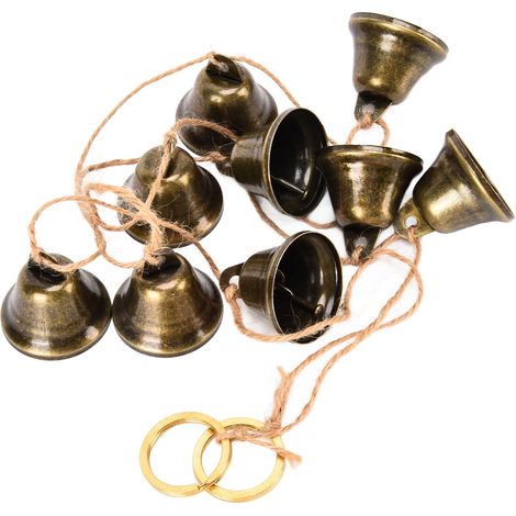 Dekorative Lichterkette mit 9 Vintage-Weihnachtsglocken aus Eisen für Zuhause oder Büro (1/5)