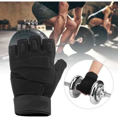 Gants d'entraînement tactique homme Eagle noirs pour musculation, escalade et sports extrêmes antidérapants