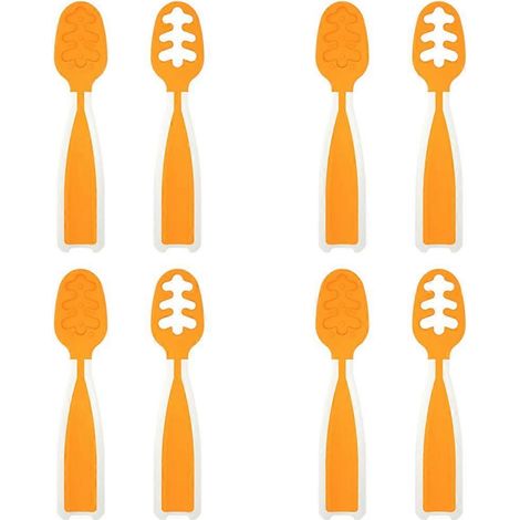 Löffelset zum Erlernen des selbstständigen Essens, flexible Beißlöffel, ideal für pürierte Speisen und zum Erlernen des Essens, geeignet für Babys ab 6 Monaten. (1/5)