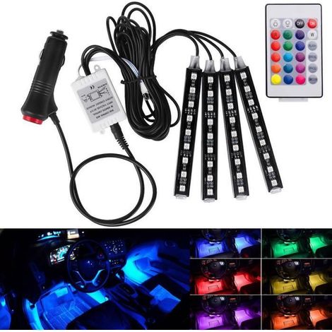 Éclairage de Voiture Intérieur - KAKOO - Bande de LED Multicolore avec télécommande-Ywey (1/4)