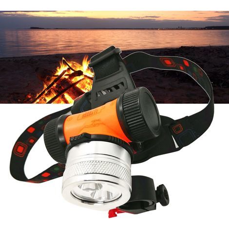 Lampe frontale étanche pour pêche sous-marine, éclairage double mode, bandeau réglable en alliage résistant (1/5)