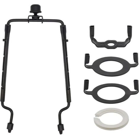 Harp Lampshade Kit, Adjustable Height 20.3 cm, Black Metal, E14 E26 E27 Adapters, For Table Lamp (1/5)