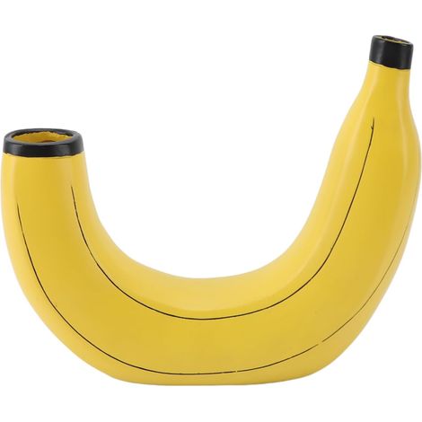 Bananenförmige Vase als Dekoration, Bananenförmige Blumenvase, Obstvase, modernes und elegantes Kunstharz-Ornament für Zuhause, Schlafzimmer, Büro