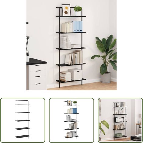 vidaXL Stauraum - Bücherregal Schwarz Eichen-Optik 60 x 24 x 168 cm Holzwerkstoff (1/5)