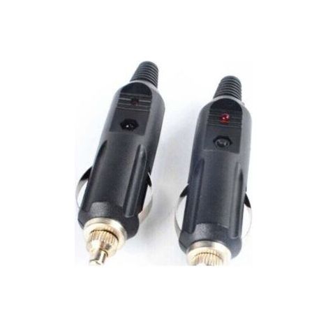 Lot de 2 Connecteurs/prises allume-cigare automobile avec diode 12V et 24V mâle (1/4)