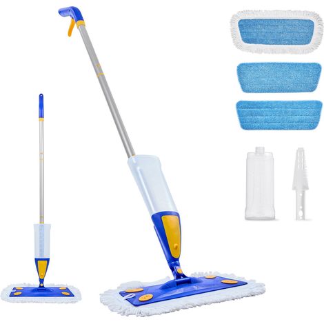Balai vapeur avec 3 lingettes lavables, réservoir 800ml rechargeable, pour sols durs (carrelage, vinyle, bois) - usage domestique et professionnel. (1/5)