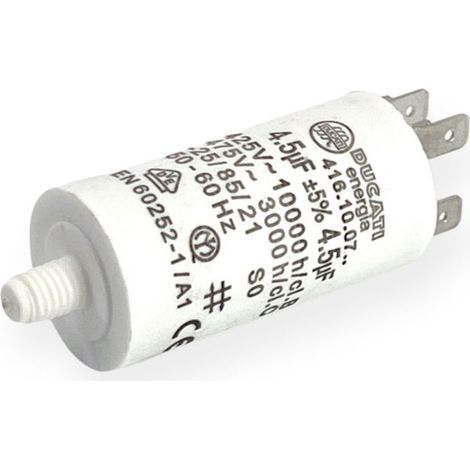 Condensateur permanent 4,5µF à cosses - Ø28x55mm - DUCATI (1/3)