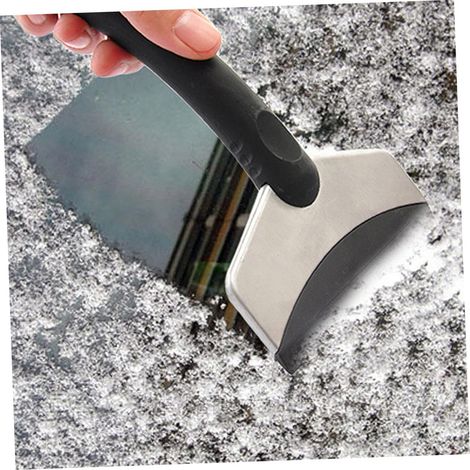 Set di 2 pale da neve e raschiaghiaccio per auto, rimozione della neve dai parabrezza, in acciaio inossidabile massiccio con manico sagomato antigelo, pratico strumento per auto invernali (1/3)