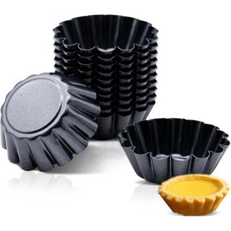 Tartelette-Förmchen – Nicht spezifiziert – 12er-Set – Kohlenstoffstahl – Antihaftbeschichtung – Wiederverwendbar (1/4)