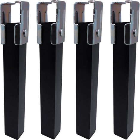 Pieds de lit 255mm – Support stable et durable – Design noir épuré – Montage rapide – Lot de 4 pieds – Micel