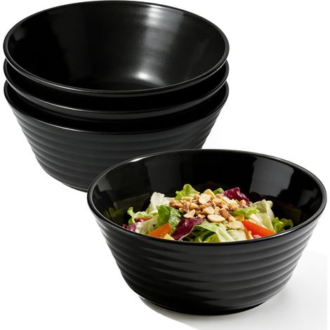 Set di 4 grandi ciotole in plastica riutilizzabili per cereali/insalate, ideali per zuppe, cereali, ramen e insalate. Adatte al microonde e alla lavastoviglie, adatte a bambini e adulti. (1/5)