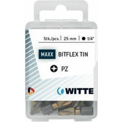 Schraubbit Set witte Pozidriv PZ1 Silber 25 mm