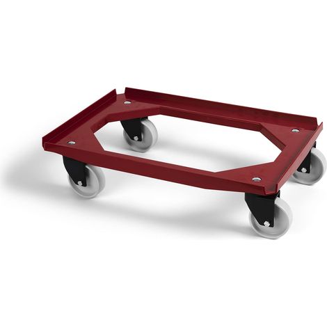 Carrello dolly bordeaux 4 ruote girevoli carico 225kg - Kongamek KM681