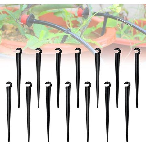 100pcs Piquets De Support De Tuyau D'irrigation Support Irrigation Support En Plastique Accroche Tuyau Arrosage Piquet Goutte Goutte Crochet Pour (1/5)