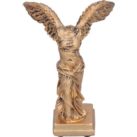 Statue Résine avec Patins Anti-Glissement BS1058 Petit Cuivre - Décor Innovant Bureau et Salon (1/5)