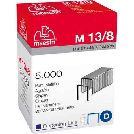5000PZ PUNTI PER FISSATRICI IN SCATOLA Mod. 13/10 mm. 10