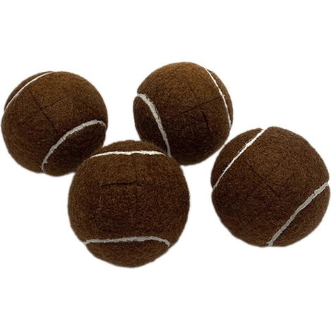 Lot de quatre protège-pieds de meubles en forme de balle de tennis, protections de sol antidérapantes à ouverture croisée, convenant aux pieds de chaises, de canapés et de tables, marron. (1/5)