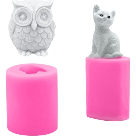 Moule Silicone Savon 2 Pièces - Forme de Hibou 3D pour Bougies et Bricolage - Chouette Moules (1/5)