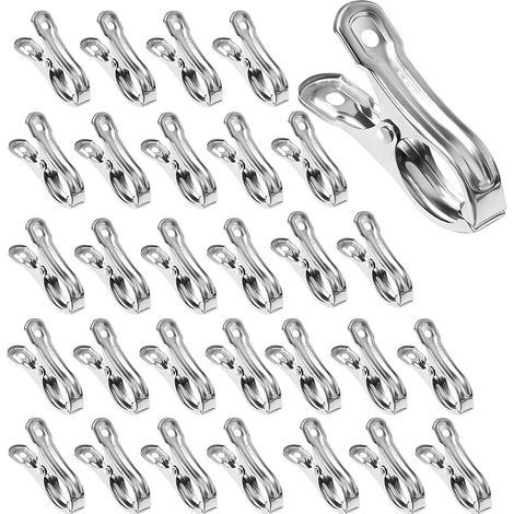 CCYKXA 24Pcs Metal Greenhouse Clips - Stainless Steel Garden Clips - Strong Clamps for Holding Plant Covers and Clothes
