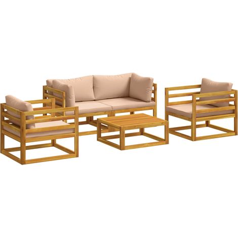 Juego de salón de jardín modular de 5 piezas Natural vidaXL (1/5)