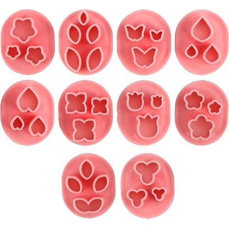 Emporte-pièces mini pétales pour pâte polymère - Kit de 10 formes pour la création de boucles d'oreilles et de bijoux - 10 pièces blanches