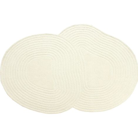 Tappeto organico 100% lana lavorato a mano - 120 x 160 cm - Avorio - 2100g/m² - VELIMA (1/5)