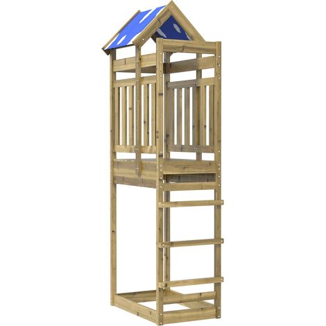 Tour de jeu Marron 52,5 x 85 x 239 cm Bois solide imprégné vidaXL (1/5)
