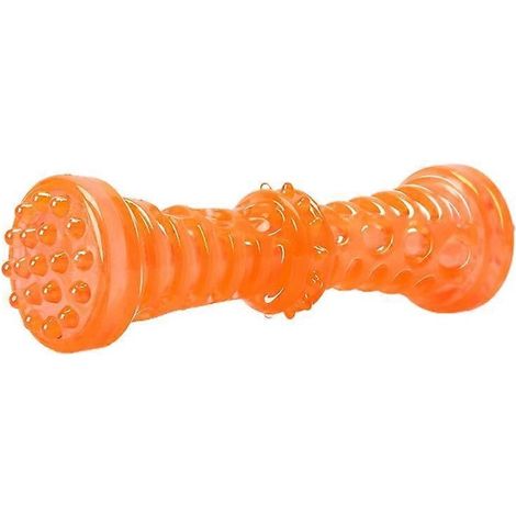 Jouet pour chien en TPR durable et non toxique, adapté aux chiens de petite, moyenne et grande taille, jouet à mâcher orange, taille L. (1/4)