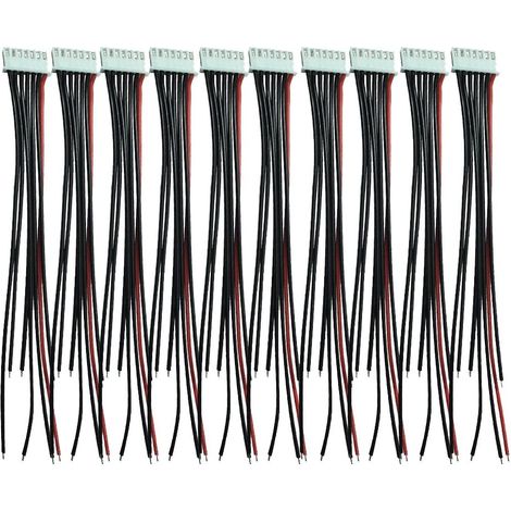 10-Piece 15cm 6S 7-Pin Battery Balancing Cable Balance Charger Silicone Cable Wire JST XH Connector Plug Adapter for RC Lipo Battery (6S) (1/3)