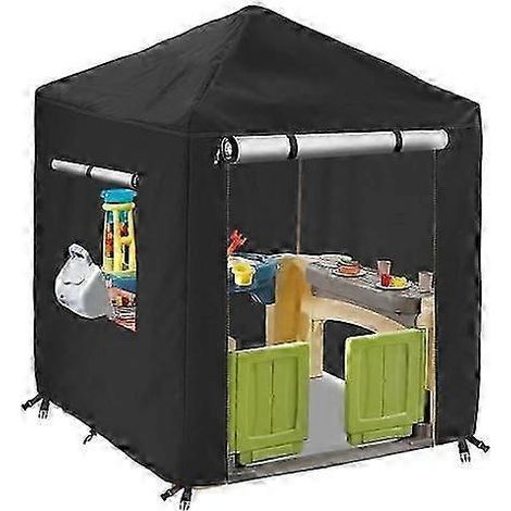 Maisonnette d'extérieur pour enfants avec fermeture éclair et fenêtres imperméable et résistante aux UV facile à installer. (1/5)