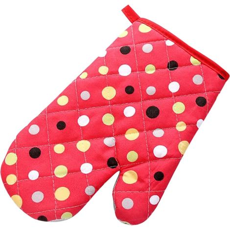 Oven Mitts - Polyester Heat Resistant - For Oven Microwave Grill Barbecue Cooking - 26 x 16 cm - Black - 1 Pair (1/2)