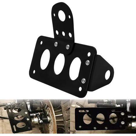 Support de Plaque d'immatriculation Horizontal Vertical pour feu arrière de 20 mm Compatible avec Cruiser Chopper Bobber Custom Bike (1/5)