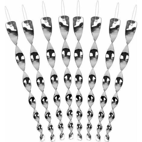 Repelente de aves, espiral reflectante de 8 piezas, barra ahuyentadora de aves, repelentes reflectantes de aves, repelente de aves de 360 grados, mantenga a las aves alejadas de sus ventanas y jardín. (1/4)