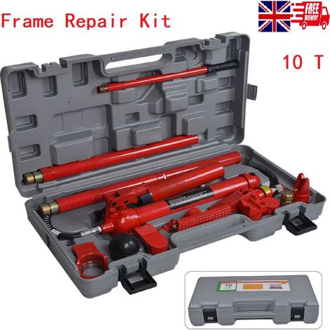 Holdfiturn Hydraulic Power Jack 10 Ton Auto Car Van Frame Repair Tool Kit Oil Hose Hydraulic Car Jack Red for Automobile Repairing and Hydraulic Equipment Construction (1/5)