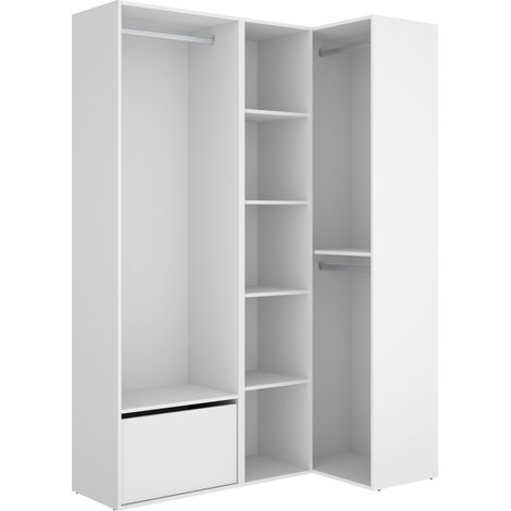 DEKIT - CONJUNTO VESTIDOR RINCONERO CON ZAPATERO Y TRASERA REVERSIBLE - 205 x 144,5 x 84,5 cm - BLANCO / NATURAL (1/5)